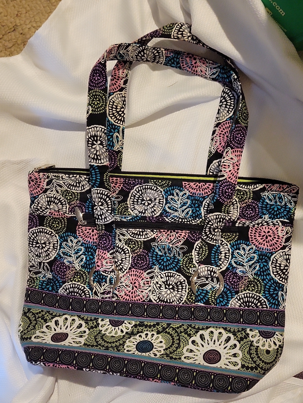 Floral Multi-Color Quilted Tote Bag